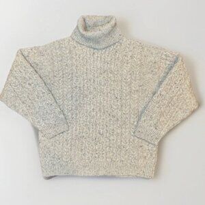 Aran Irish Knit Turtleneck Sweater Women’s Size Large Chunky Wool Cable Knit